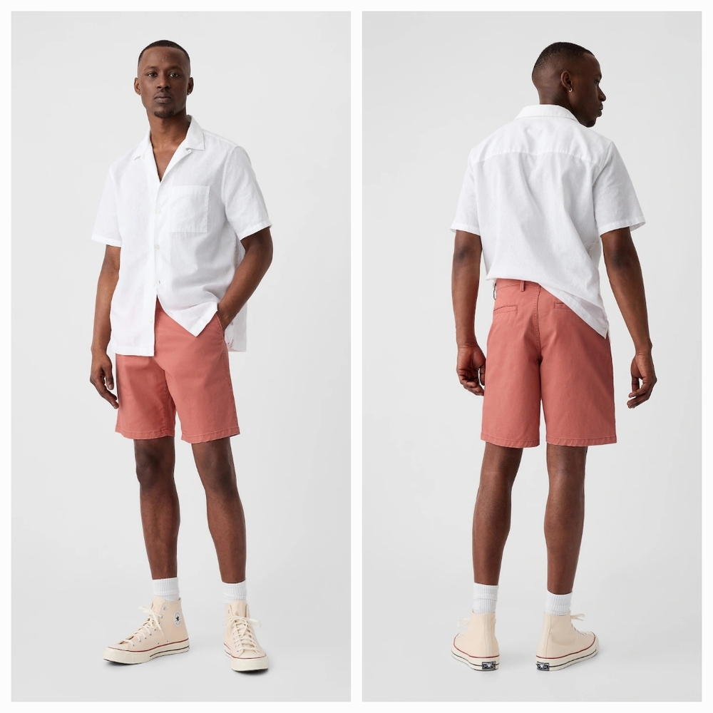 GAP 10" Chino Shorts, Earthenware Red, Men's Size 38 (NWT)